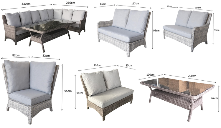 Alexandra Large Corner Dining Sofa with 2 x 1m Table | Alex0166_0176