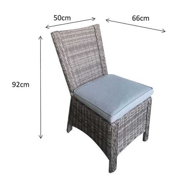 Alexandra Single Armless High Back Dining Chair in Grey | Alex0176