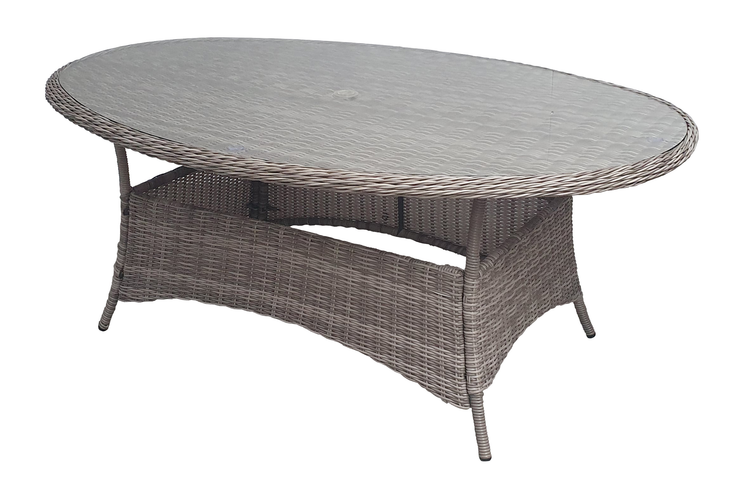 Alexandra Rattan Oval Dining Table in Grey | Alex0207