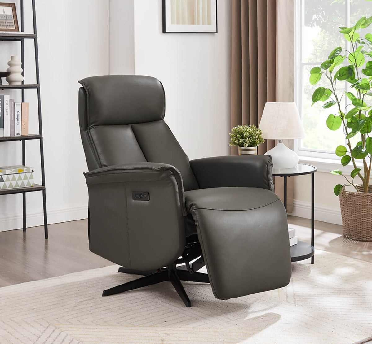 Riya Electric Reclining Swivel Accent Chair with USB and Battery Pack