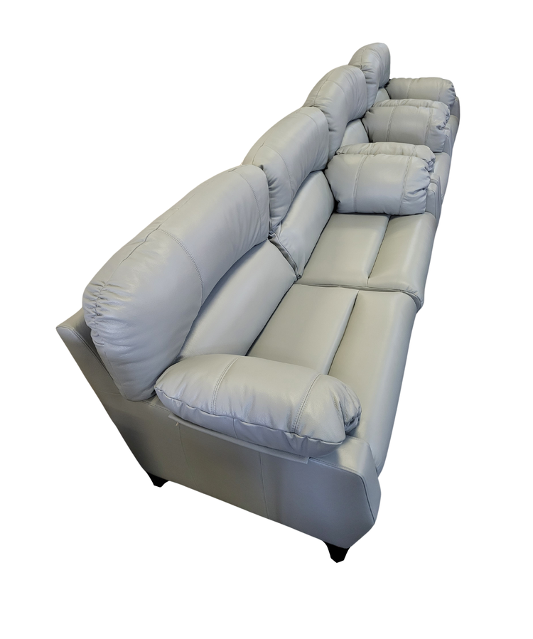 Ex-Display Austin Grey Leather 3 Seater + 2 Chairs Sofa Set | EXAUS
