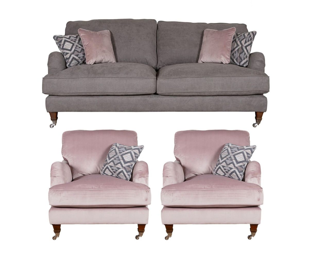 Beatrix Curved Arm Fabric Sofa Collection with Sofa Bed