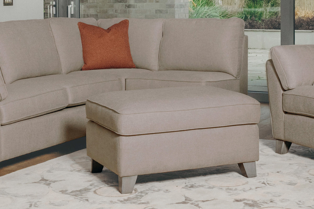 Cantrell Fabric Corner Sofa with Ottoman Footstool