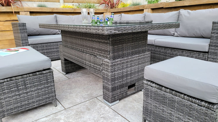 Signature Weave - Rattan Corner Dining Sofa with Lift Table & Ice Bucket | Catalina | Cata0367