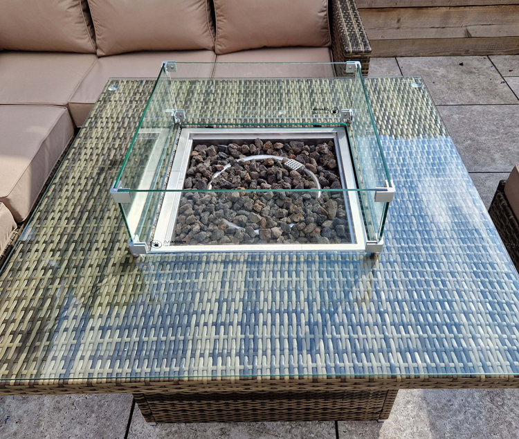 Georgia Rattan Brown Firepit Dining Corner Sofa | Geor0149_0482