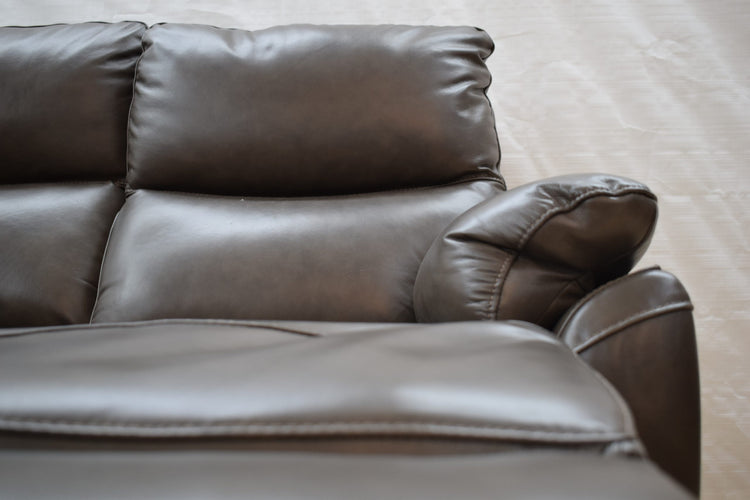 Monty Ex-Display Brown Leather 3 + 2 Seater Manual Recliner Sofas | EXMON