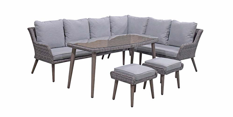 Signature Weave - Rattan Corner Sofa with Dining Table + 2 Stools Set | Danielle | Dani0347