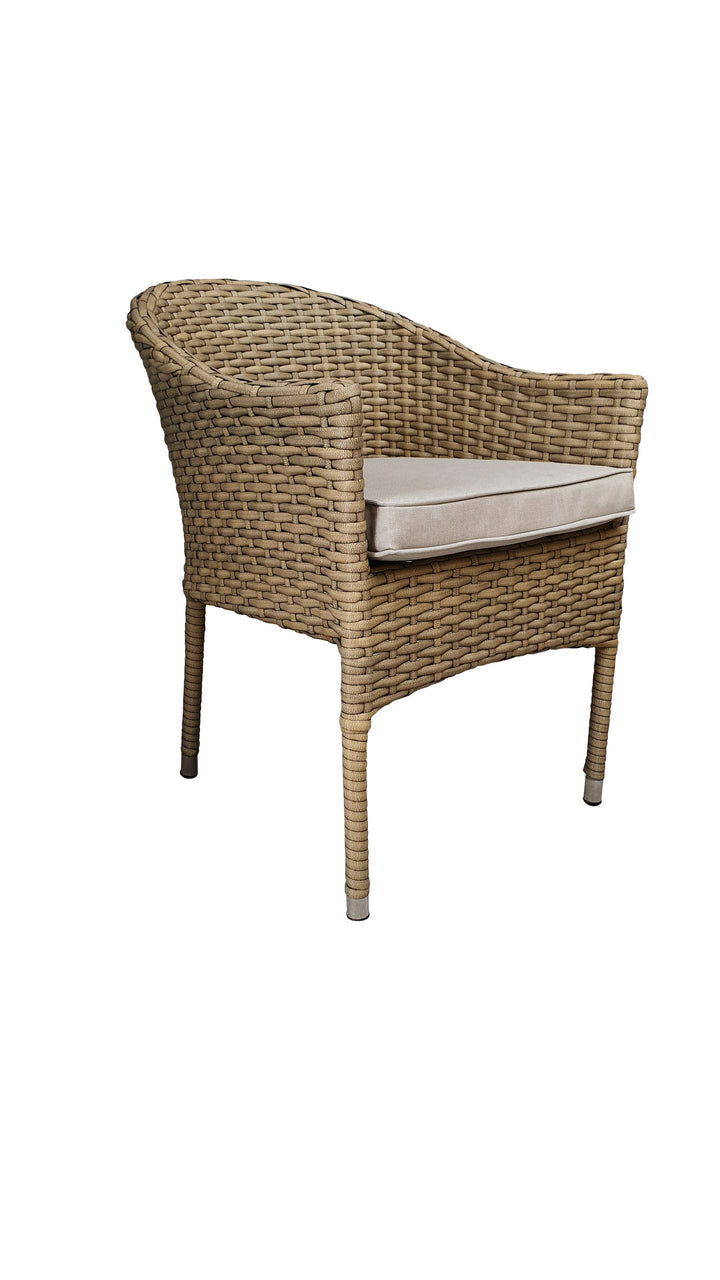 Darcey Rattan Stacking Garden Dining Chair with High Back | Signature Weave