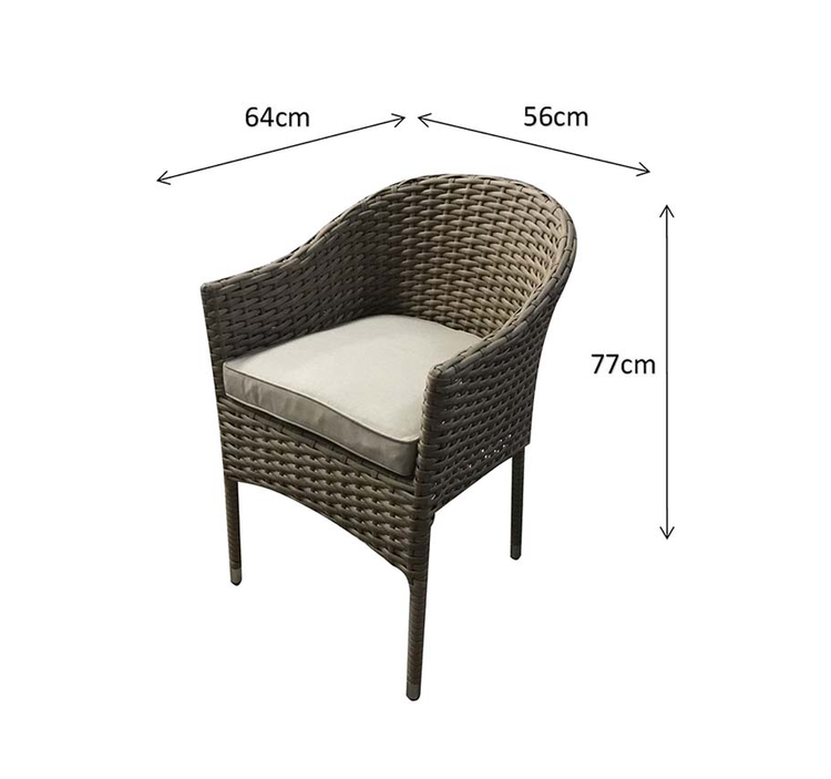 Signature Weave - Rattan Rectangular Table + 6 Stacking Chairs set | Emil0212_Emil0208