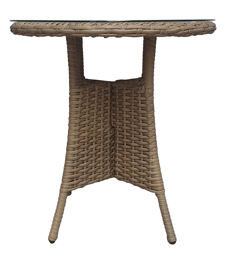 Darcey Brown Rattan Outdoor Bistro Set with Stacking Chairs | Darc0264_0191