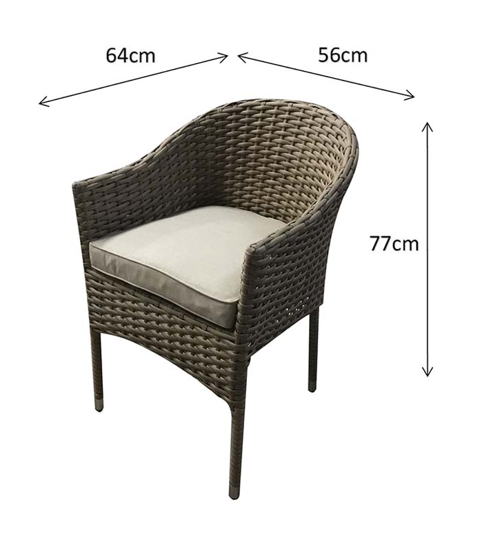 Darcey Brown Rattan Outdoor Bistro Set with Stacking Chairs | Darc0264_0191
