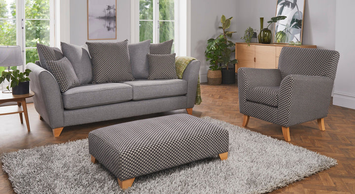 Eclipse High Back Fabric Sofa & Corner Collection with Oak Feet | Red Rose