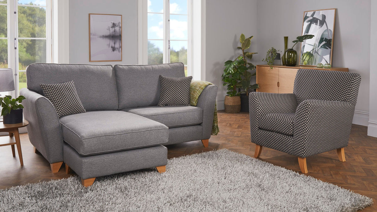 Eclipse High Back Fabric Sofa & Corner Collection with Oak Feet
