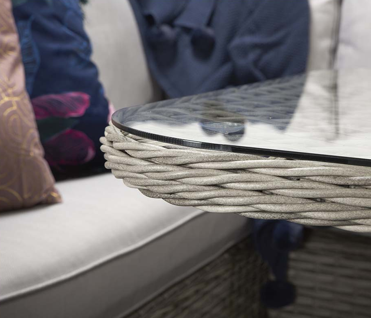 Edwina Rattan Firepit Corner Sofa in Grey | Edwi0259_0430