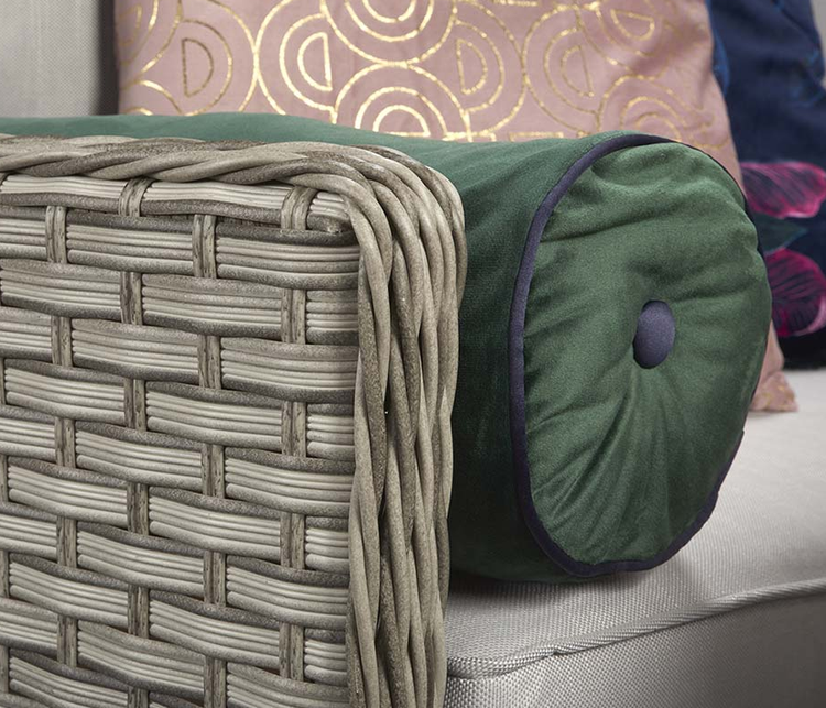 Edwina Rattan Firepit Corner Sofa in Grey | Edwi0259_0430