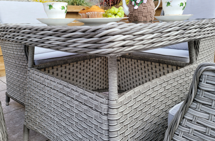 Signature Weave - Rattan Square Table + 4 Chairs set | Edwina | Edwi0294 _Edwi0296