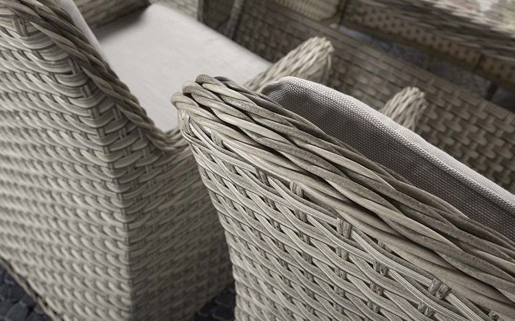 Edwina Rattan Rectangle 1.5 x 1m Grey Dining Table + 6 Chairs | Edwi0294_0296