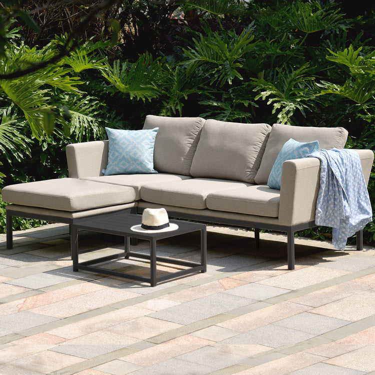 Homeflair - Outdoor Fabric Pulse Chaise Sofa Set in Oatmeal
