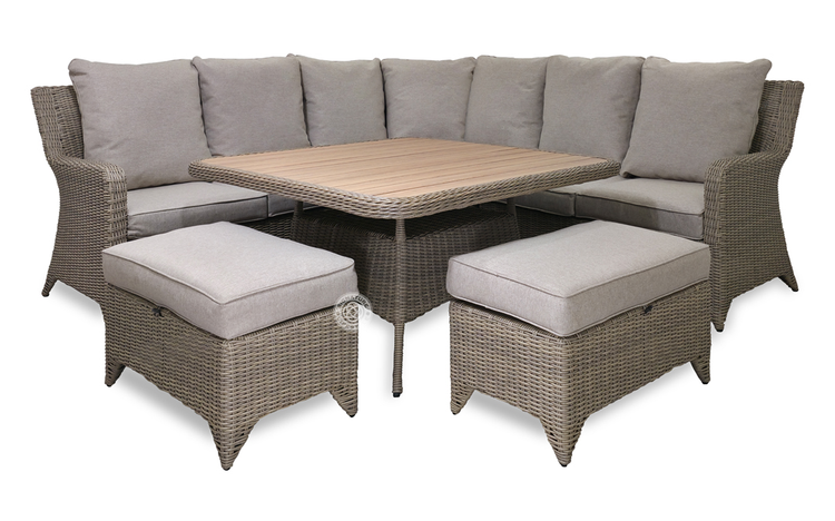 Fairmont Rattan Corner Dining Sofa Set with Aluminium Table | Fair0554