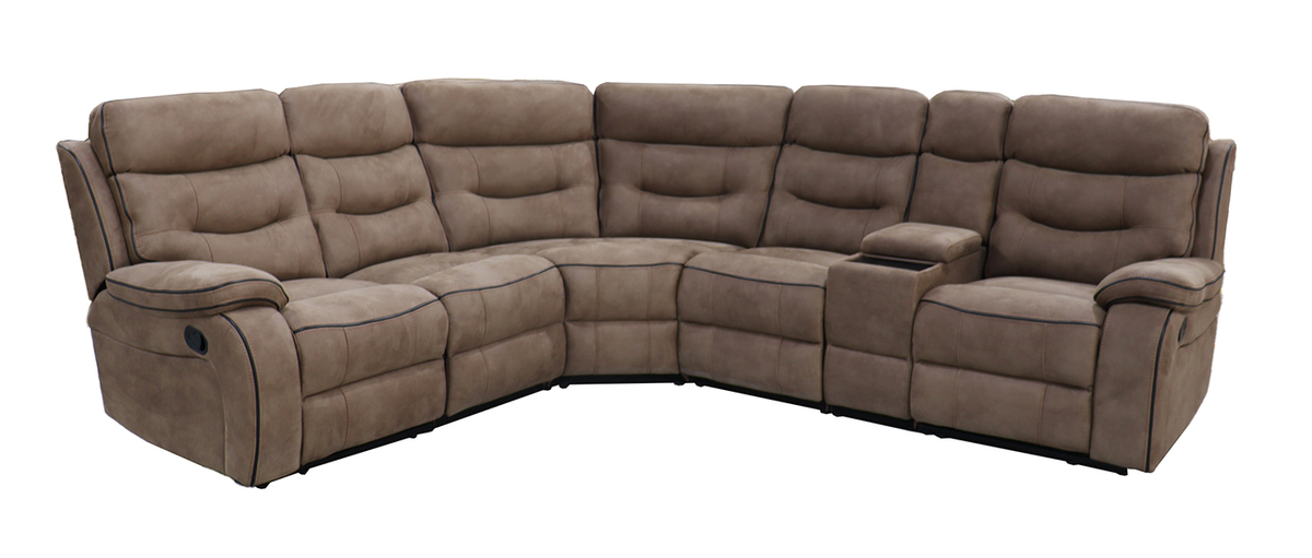 Gabrielle Fabric Manual Recliner Corner Sofa with Console