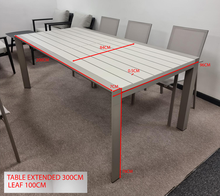 Galaxy Outdoor Aluminium Extending Dining Table + 6/8 Chairs | Gala0520_0532