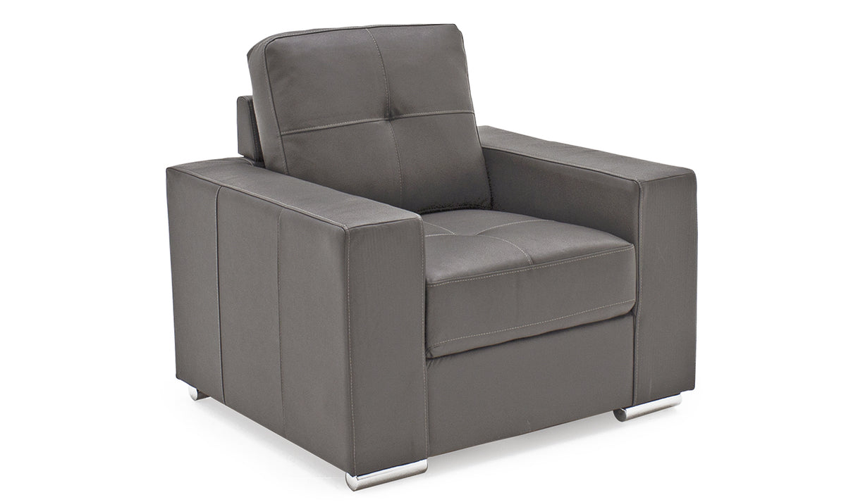 Gemona Bonded Leather Sofa Collection on Chrome Legs