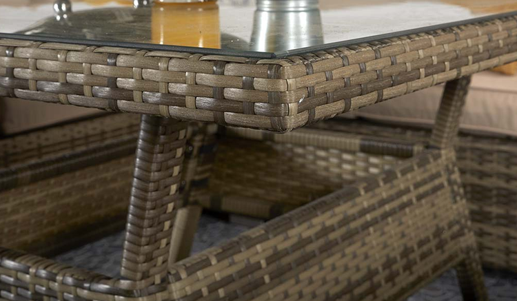 Georgia Rattan Brown Firepit Dining Corner Sofa | Geor0149_0482
