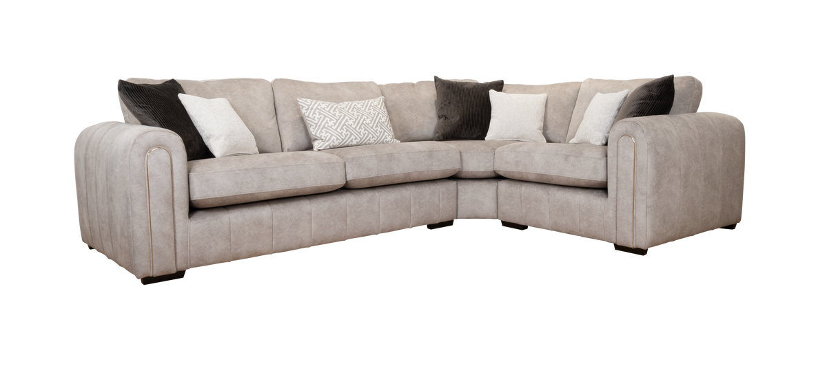 Glamour Quilted Fabric Sofa & Corner Collection with Piping