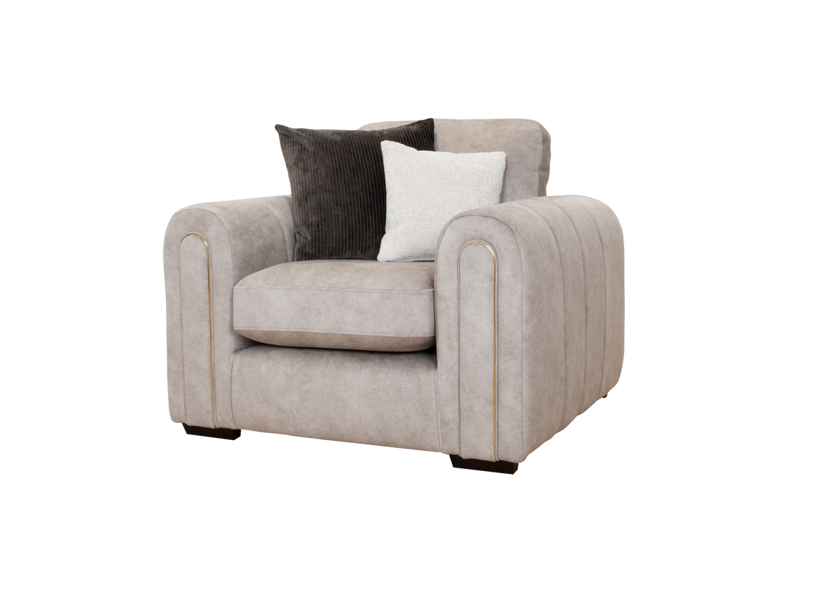 Glamour Quilted Fabric Sofa & Corner Collection with Piping