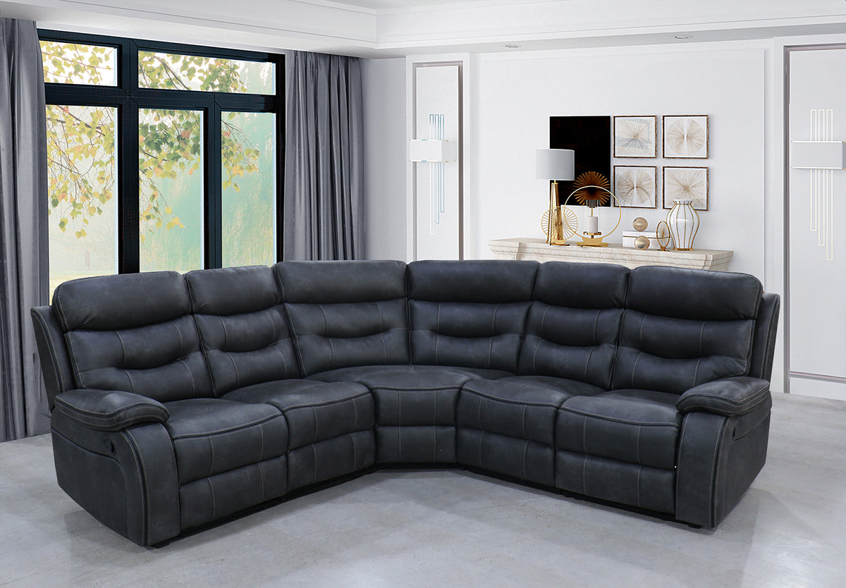 Gabrielle Fabric Manual Recliner Corner Sofa with Console
