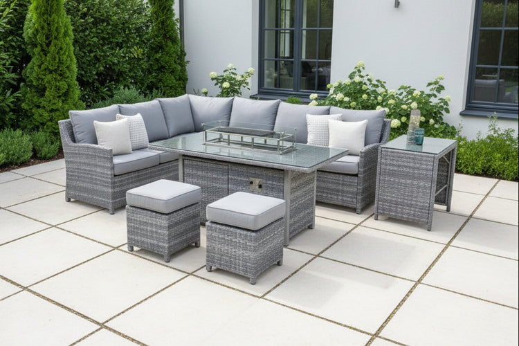 Halo Corner Sofa Set with Firepit Table and Side Table | HALO28FGG