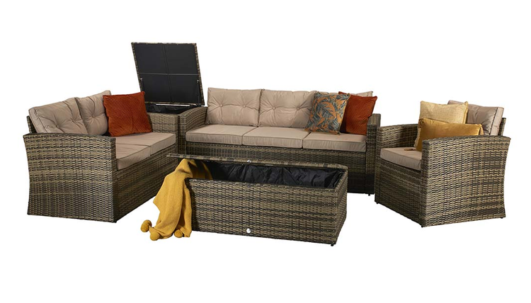 Holly Five Piece Sofa Set with Steel Frame in Mixed Brown | Holl0285