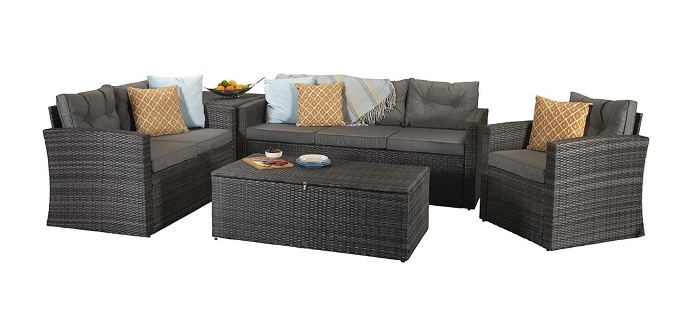 Holly Five Piece Sofa Set with Steel Frame in Mixed Grey | Holl0286