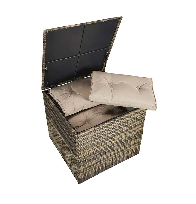 Holly 6 Seater Mixed Brown Rattan Garden Sofa Set with Storage Table & Cushion Box