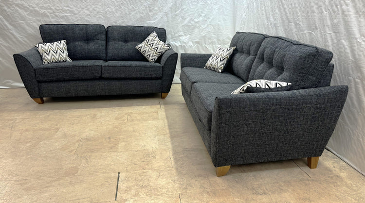 Ashley Ex-Display 3 + 2 Seater Fabric Sofa Set in Grey | EXASH