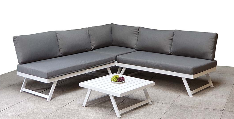 Kimmie Aluminium Corner Sofa with Adjustable Head Rest | Kimm0346