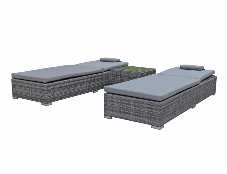 Jessica Grey Rattan Pair of Sunloungers | Jess0407