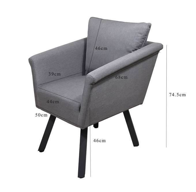 Luna Grey Fabric Round Dining Set with 4 Chairs | Luna0456_0454
