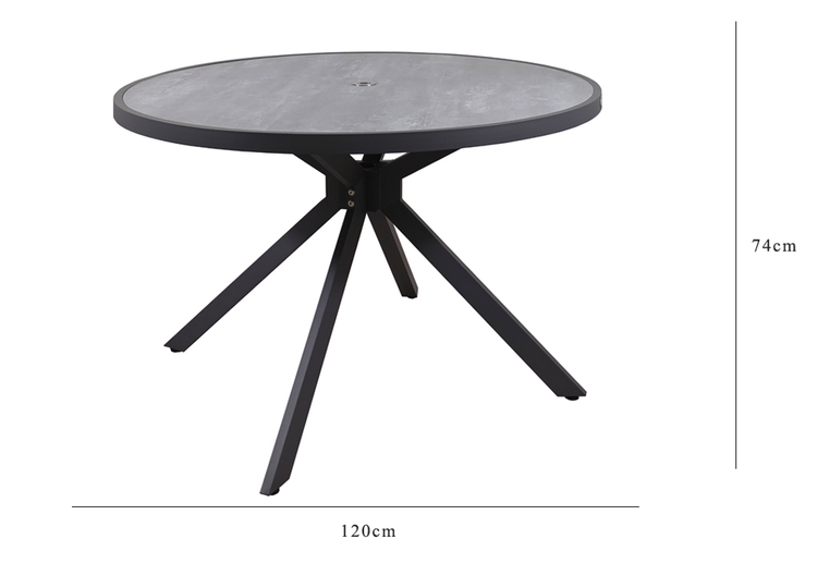Luna Grey Fabric Round Dining Set with 4 Chairs | Luna0456_0454