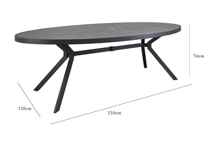 Luna Grey Fabric Oval Dining Set with 6 Chairs | Luna0458_0454