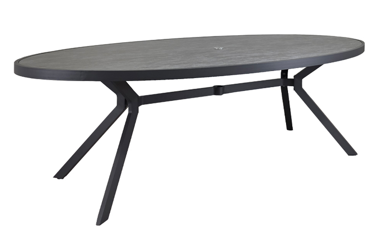 Luna Grey Fabric Oval Dining Set with 6 Chairs | Luna0458_0454