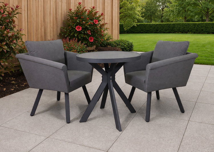 Luna Grey Fabric Bistro Set | Alar0483_Luna0454