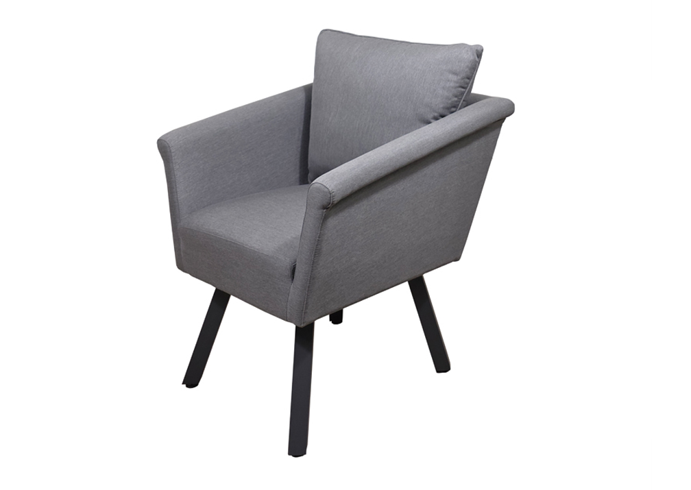 Luna 6 Seater Grey Outdoor Fabric Round Garden Dining Set with 150cm Table