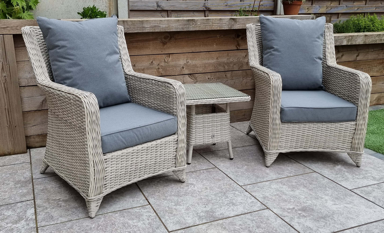 Meghan Grey Rattan 3 Piece Lounge Set (Sarah Weave) | Megh0384
