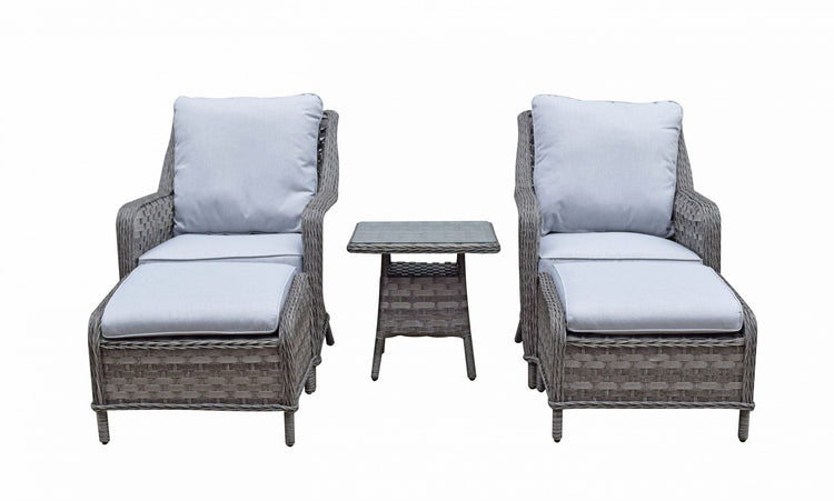 Signature Weave - Rattan Grey Five Piece Lounge Set in Grey | Mia | Mia0102