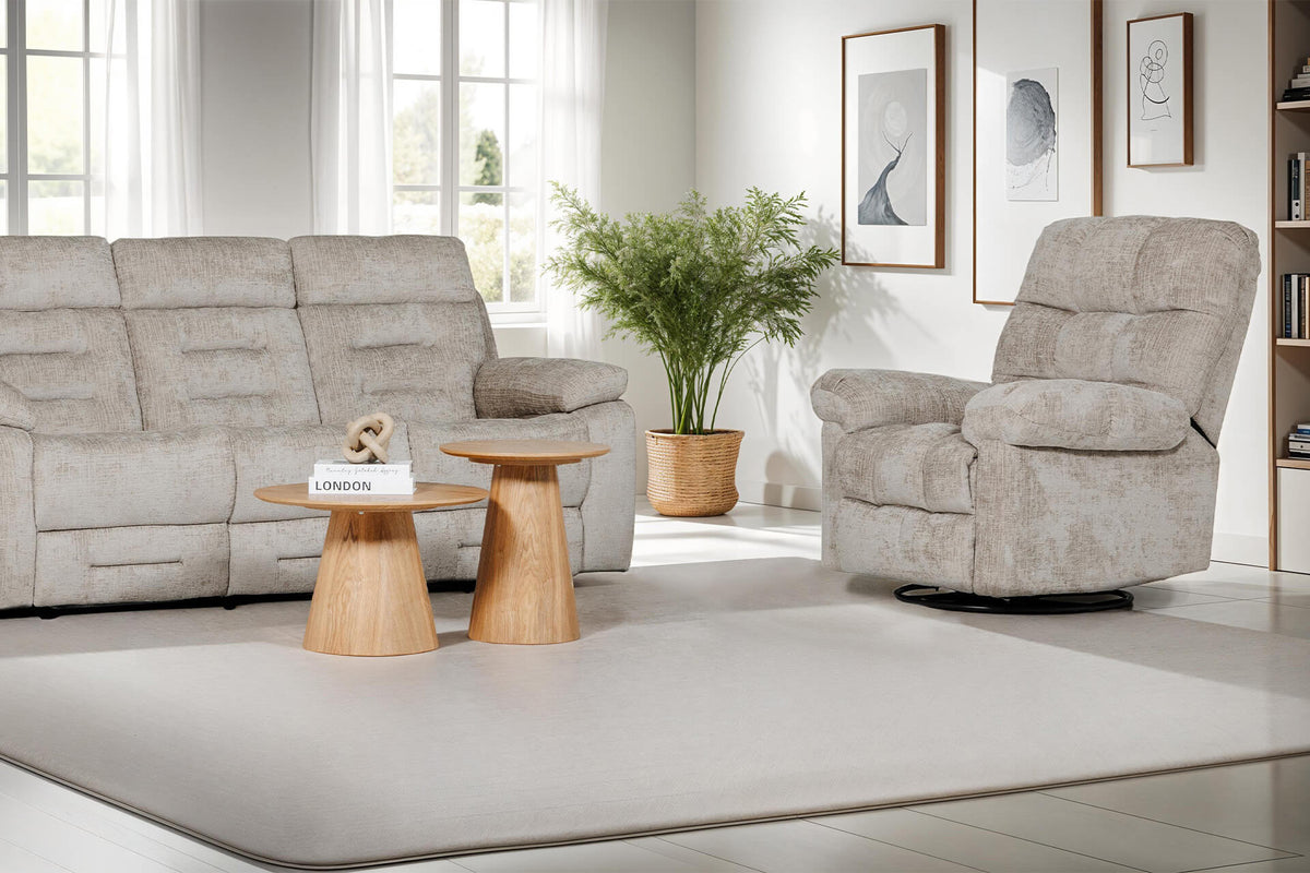 Nellie Glider Swivel Manual Recliner Chair in Grey or Latte