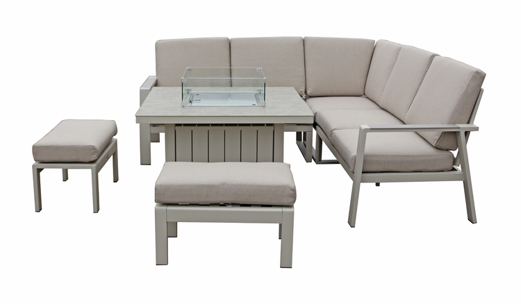 Neptune Aluminium Square Corner Sofa with Firepit Table | Nept0509_0529