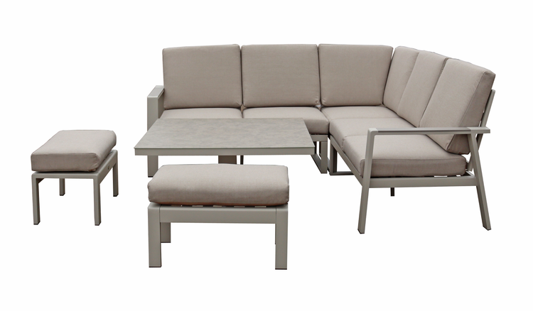 Neptune Aluminium Square Corner Sofa with Lift + Rise Table | Nept0509_0530