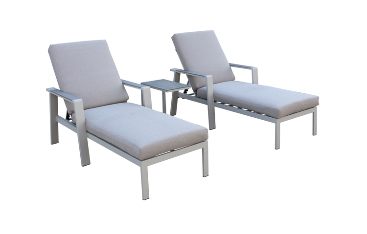 Neptune Sun Lounger Set with Drinks Table | Nept0515