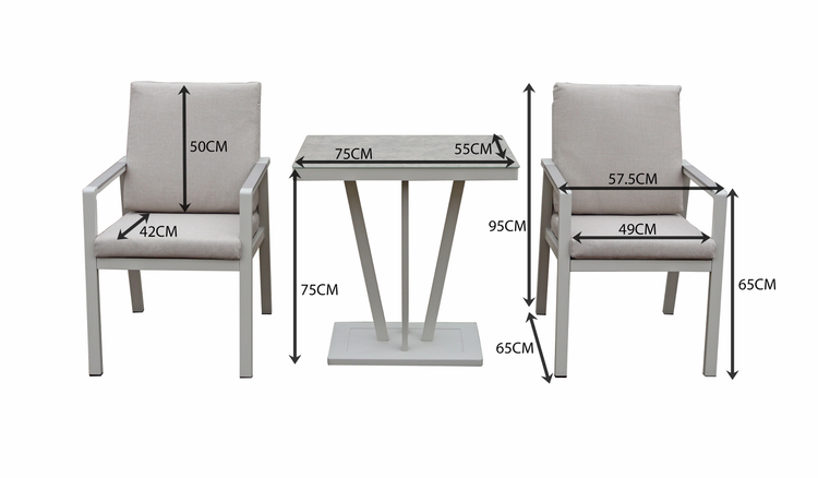 Neptune Aluminium Outdoor Bistro Set | Nept0506